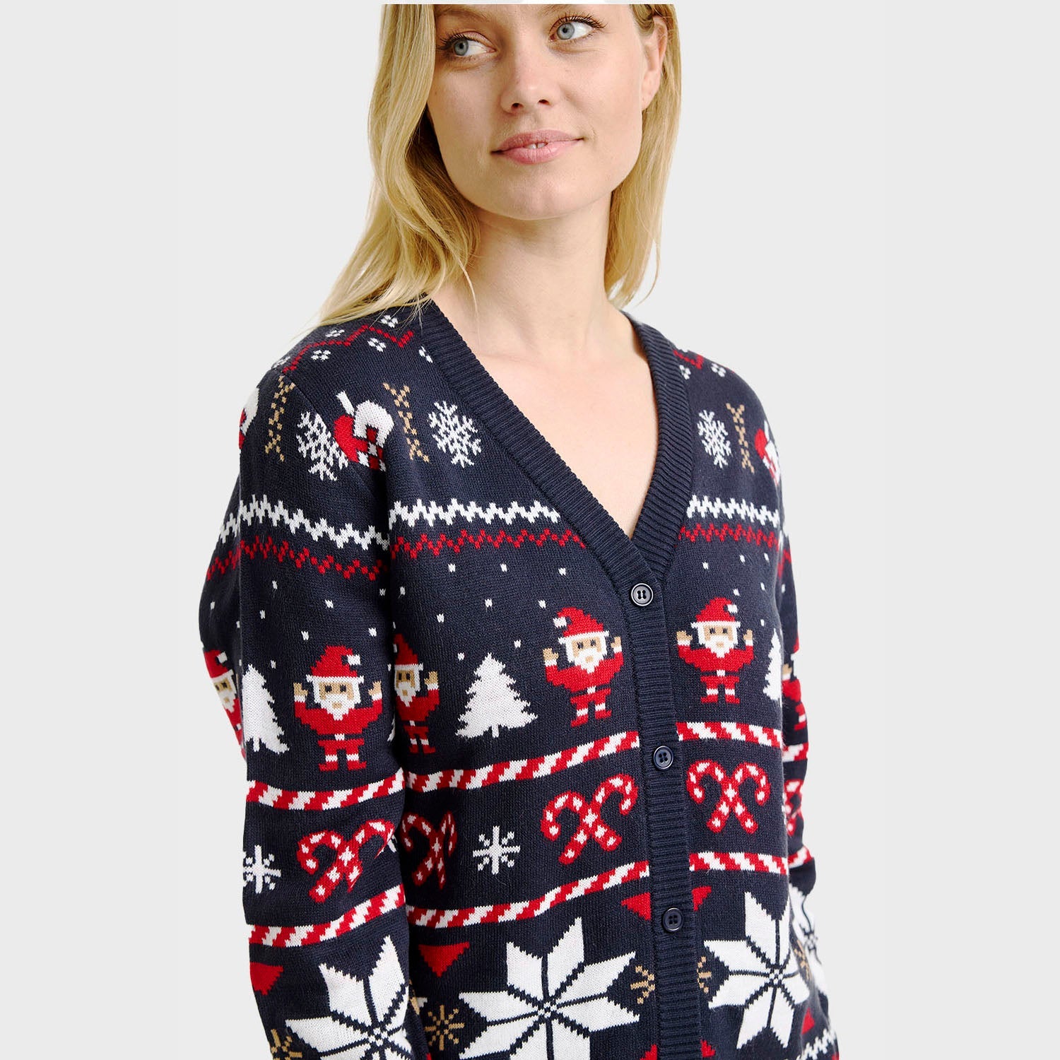 Santa’s julecardigan – Dame
